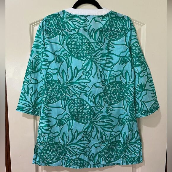 LILLY PULITZER Dylan Tunic Top Toucan Tango Teal Women’s Size Small - Picture 3 of 7